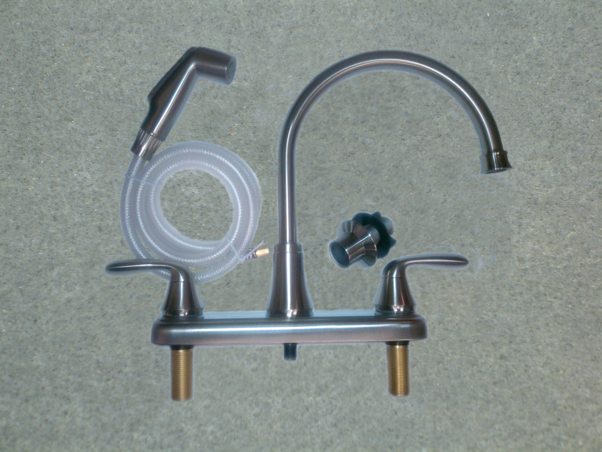 GOOSENECK FAUCET BRSH NICK W/SPRY Royal Durham Supply